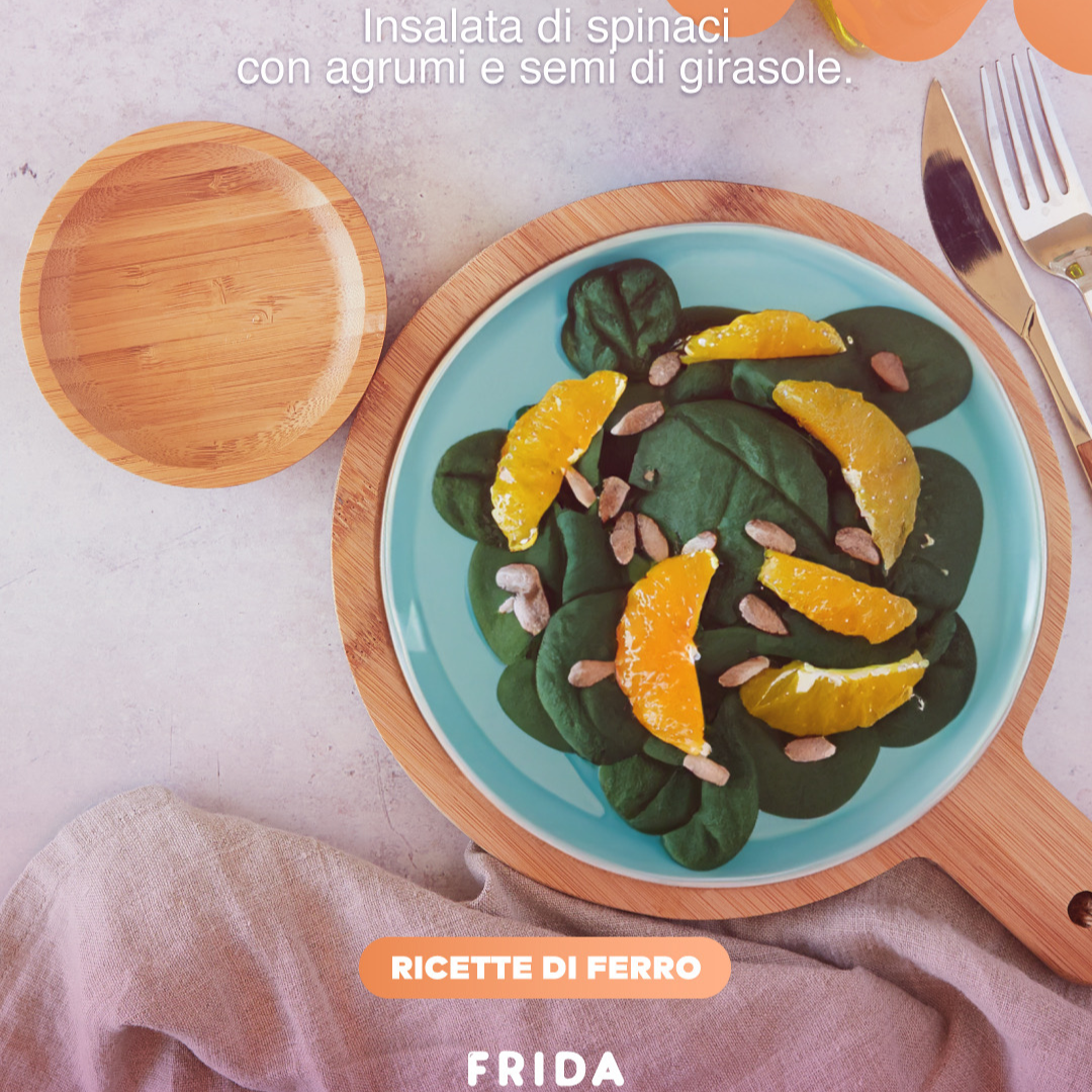 Insalata di spinaci con agrumi e semi di girasole